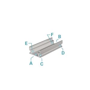 Profil, IP-Profile, U-flach AU-04-12, 12 - 13,3 mm LED Stripes, Aluminium, Silber, Eloxiert, Tiefe: