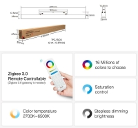 MiBoxer 24W |  48V l Magnetisch l RGB + CCT l ZigBee 3.0 + 2.4GHz l schwarz l MF5-24A-RF