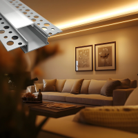 Hagemann LED Profil 2m | Trockenbauprofil breit | Alu eloxiert| Recessed 5  inkl. Abdeckung