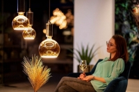 LED Globe 188 2tones amber blue E27, 6W,1900K