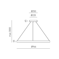 Criseide S/S Pendelleuchte ITA Designer weiß 100W 3000K 966er Durchmesser
