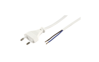 Euro-Netzkabel McPower mit blaken Enden | 2x0,75mm²...