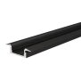 Profil, T-Profil flach ET-01-10, 10 - 11,3 mm LED Stripes, Aluminium, Schwarz, Eloxiert, Tiefe: 2000