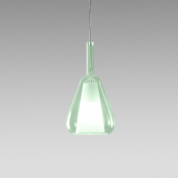 GeaLuce | OFELIA S/11 | Glasleuchte mit E27 Halterung | 3Meter Kabel | Farbe: Verde Transparent (Clear Green)