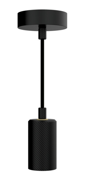 Zubehör - Segula E27 Fassung für Design-Bulb, schwarz, 2m Stoffkabel & Baldachin