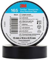 3M Temflex 15mmx10m Schwarz 165BK1E Vinyl-Isolierband...