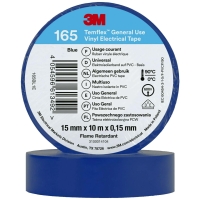 3M Temflex 15mmx10m Blau 165BL1E Vinyl-Isolierband 0,15mm...