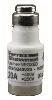 Mersen 01701.032000 D02 32A gG 400V NEOZED Sicherungseinsatz schwarz (10Stück)
