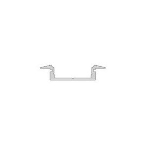 Profil, T-Profil flach ET-01-15, 15 - 16,3 mm LED Stripes, Aluminium, Silber, Eloxiert, Tiefe: 2000