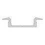 Profil, T-Profil flach ET-01-15, 15 - 16,3 mm LED Stripes, Aluminium, Silber, Eloxiert, Tiefe: 2000
