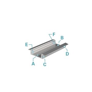 Profil, T-Profil flach ET-01-15, 15 - 16,3 mm LED Stripes, Aluminium, Schwarz, Eloxiert, Tiefe: 2000