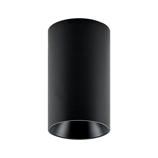 Deckenaufbauleuchte - Can IP20, 1x 7,5 W GU10, Schwarz