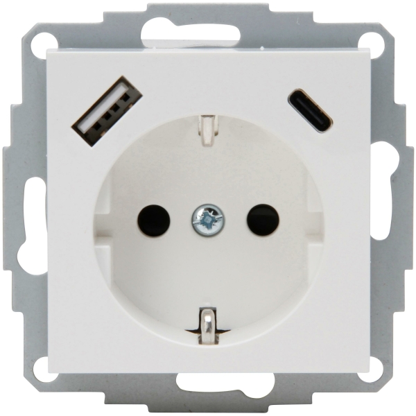 HK07 Schutzkontakt Steckdose mit USB-A & USB-C