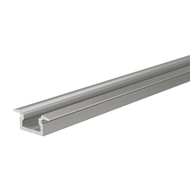 Profil, T-Profil flach ET-01-05, 5 - 5,7 mm LED Stripes, Aluminium, Silber, Eloxiert, Tiefe: 2000 mm