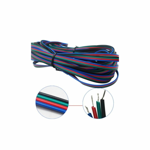 RGB LED Band Kabel 4 Polig | RGB - 4 Pole flat Wire | 10 Meter