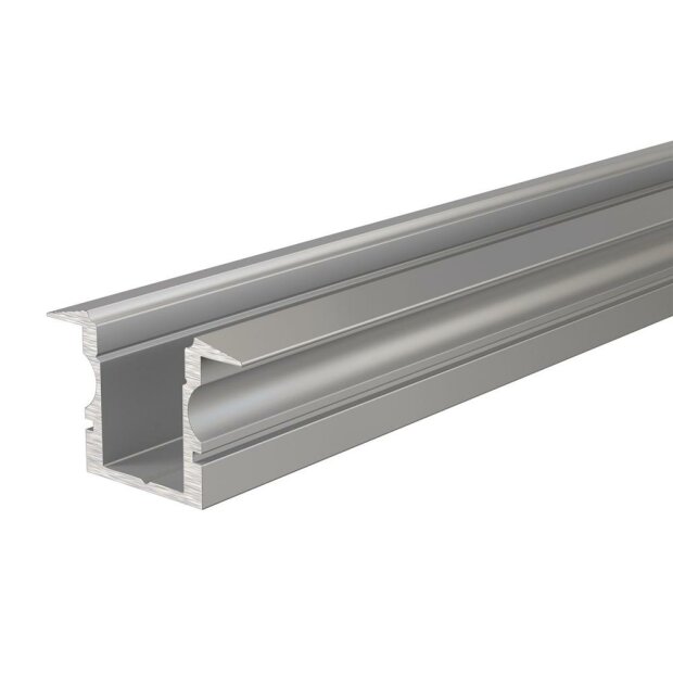 Profil, T-Profil hoch ET-02-08, 8 - 9,3 mm LED Stripes, Aluminium, Silber, Eloxiert, Tiefe: 2000 mm,