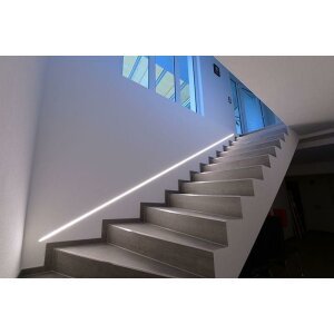 Profil, T-Profil hoch ET-02-08, 8 - 9,3 mm LED Stripes, Aluminium, Silber, Eloxiert, Tiefe: 2000 mm,