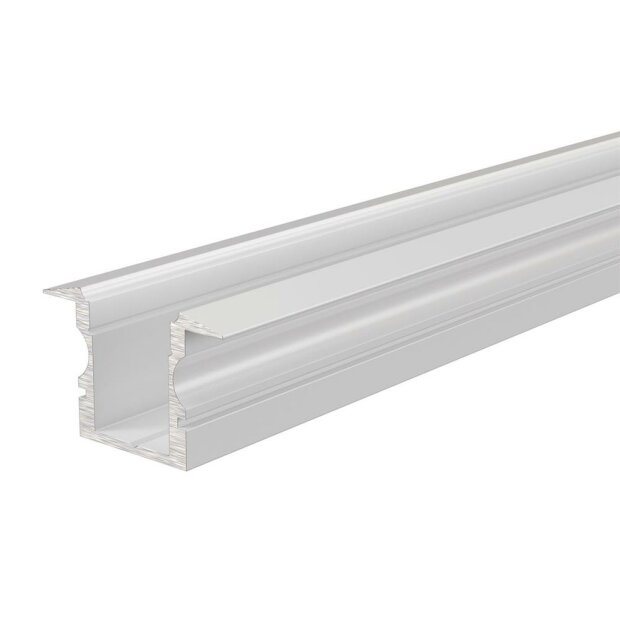 Profil, T-Profil hoch ET-02-08, 8 - 9,3 mm LED Stripes, Aluminium, Weiß, Tiefe: 2000 mm, Breite: 23