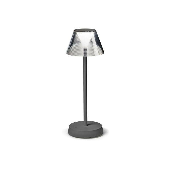 Ideal Lux LOLITA LED Tischleuchte 2,8W ⌀125mm dimmbar Grau IP54 warmweiss