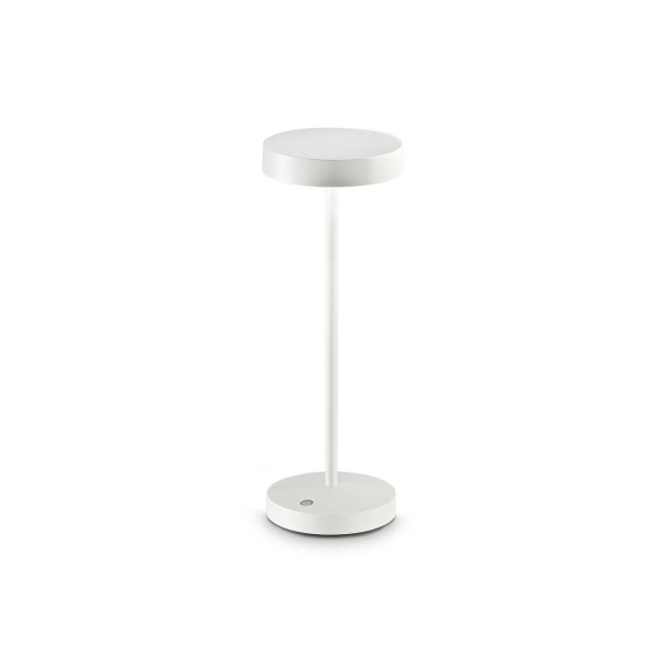 Ideal Lux TOFFEE LED Tischleuchte 2W ⌀120mm Weiss IP54 warmweiss