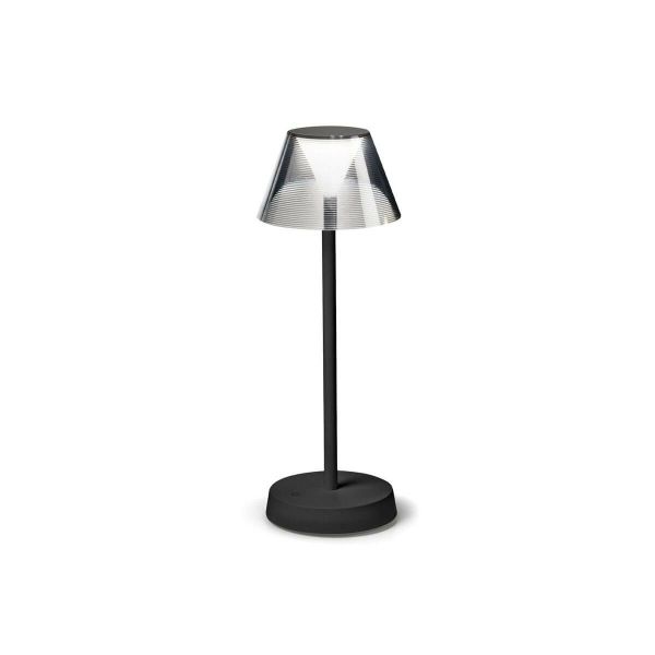 Ideal Lux LOLITA LED Tischleuchte 2,8W ⌀125mm dimmbar Schwarz IP54 warmweiss