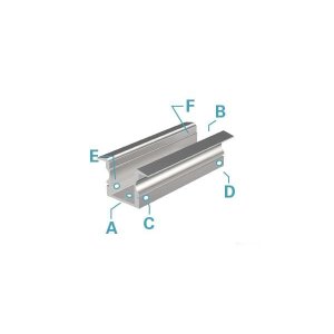 Profil, T-Profil hoch ET-02-10, 10 - 11,3 mm LED Stripes, Aluminium, Silber, Eloxiert, Tiefe: 2000 m