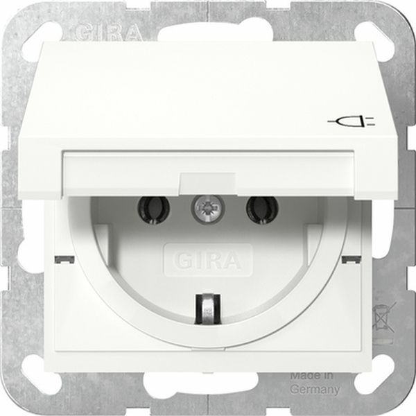 Gira Steckdose 1f rws glz UP Klappd IP20