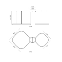 CRISEIDE S/2D Q, Farbe: Beige, 90W (40W+50W), 3000k, 5300lm