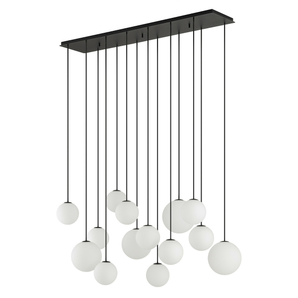 SNOWBALL XIV Pendelleuchte, Farbe: schwarz, Leuchtmittel: G9 max. 12W, B100cm, Höhe max. 130cm