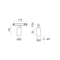 GFA LED Spot, 48V Schiene, Farbe: weiß, 6W, 420lm,...
