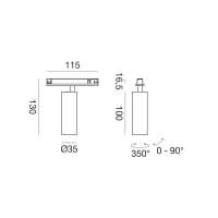 GFA LED Spot, 48V Schiene, Farbe: gold, 8W, 550lm, 3000k,...
