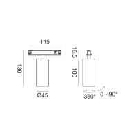 GFA LED Spot, 48V Schiene, Farbe: kupfer, 10W, 770lm,...