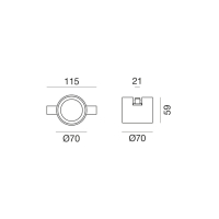 GFA LED Modul rund blendfrei ⌀70mm, 48V Schiene, Farbe:...