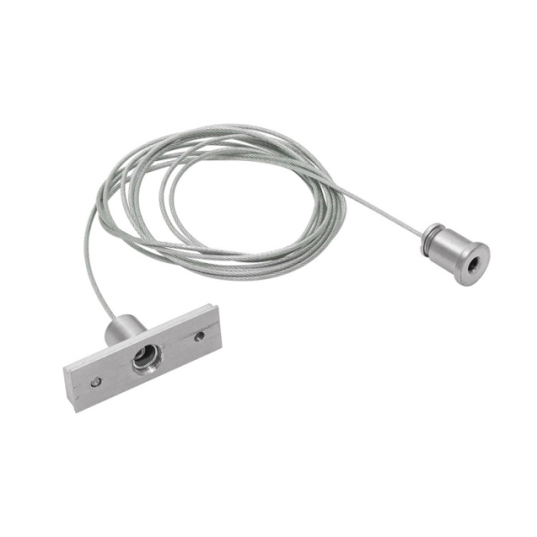 GBIN LED Schiene Seilabhängung 2Meter, 48V Schiene, Farbe: nickel