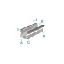 Profil, T-Profil hoch ET-02-10, 10 - 11,3 mm LED Stripes, Aluminium, Silber, Eloxiert, Tiefe: 4000 m