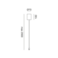 GKI150 Seilaufhängung aufputz ausziehbar, Farbe: schwarz, Höhe max. 200cm