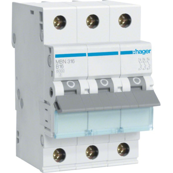 Leitungsschutzschalter B 16A 3p 415V 6kA 3TE AC HAGER