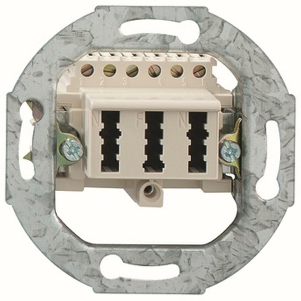 Anschlussdose, TAE 3x6 NFN, Unterputzmontage,	 reinweiß, RAL9010, Schraube, Kanaleinbau, Bodentank/Unterflurmontage, schrauben, TAE 3x6 NFN Up 0 rw RUTENBECK