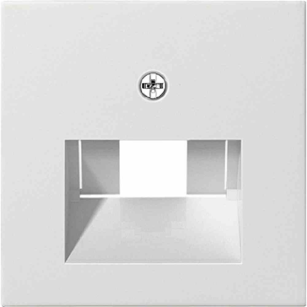 GIRA System 55 Zentralplatte, UAE/IAE, reinweiß, Befestigung mit Schraube, ohne Beschriftungsfeld, 027003