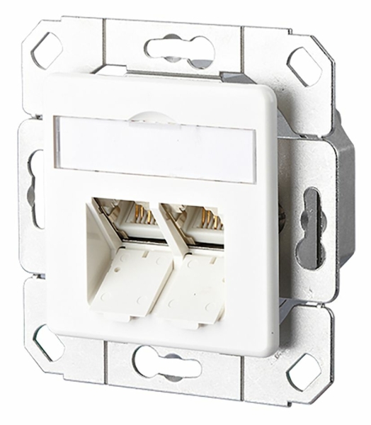 Anschlussdose, Cat6A (IEC), 2xRJ45 8(8), Kanaleinbau,