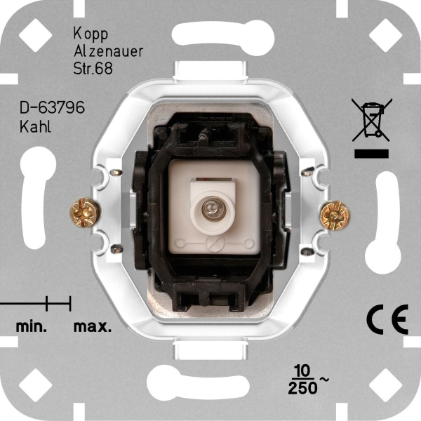 Kopp Unterputz Kontrollschalter-Sockel (Aus-/Wechsel) discontinued