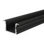 Profil, T-Profil hoch ET-02-15, 15 - 16,3 mm LED Stripes, Aluminium, Schwarz, Eloxiert, Tiefe: 2000