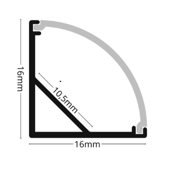 Hagemann LED Profil 2m  | Eckprofil Silber inklusive Abdeckung
