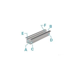 Profil, T-Profil hoch ET-02-05, 5 - 5,7 mm LED Stripes, Aluminium, Silber, Eloxiert, Tiefe: 2000 mm,