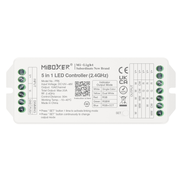 MiBoxer PR5 I  5in1 LED Controller I single Color / dual white / RGB / RGBW / RGBCCT