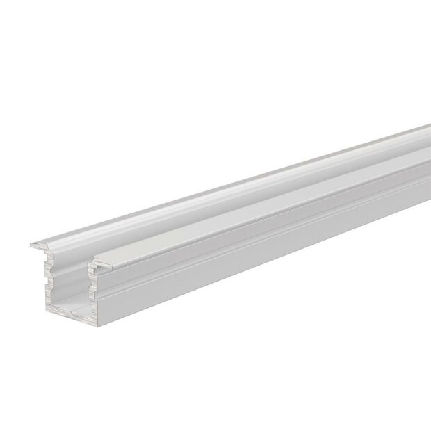 Profil, T-Profil hoch ET-02-05, 5 - 5,7 mm LED Stripes, Aluminium, Weiß, Tiefe: 2000 mm, Breite: 14