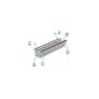 Profil, T-Profil hoch ET-02-05, 5 - 5,7 mm LED Stripes, Aluminium, Weiß, Tiefe: 2000 mm, Breite: 14