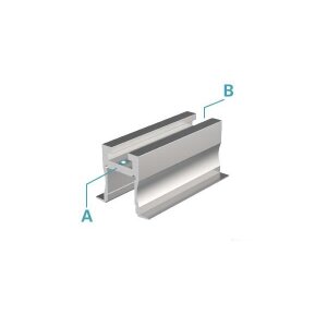 Profil, Nuten-Profil, T-hoch ET-04-12, 12 - 13,3 mm LED Stripes, Aluminium, Silber, Eloxiert, Tiefe: