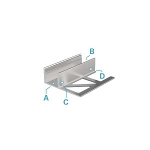 Profil, Fliesen-Profil EL-01-08, 8 - 9,3 mm LED Stripes, Aluminium, Silber, Eloxiert, Tiefe: 2500 mm