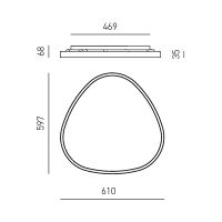 ECARIS P/M 50W+12W Deckenaufbauleuchte schwarz